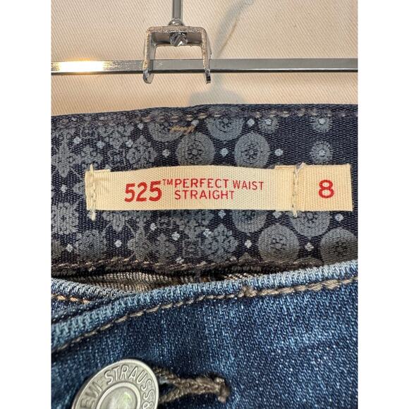 Levi's Jeans Women 8 Blue Perfect Waist 525 Straight Leg Denim Cotton Med Wash - Picture 3 of 5
